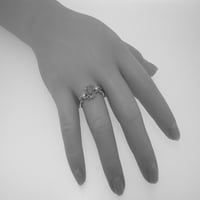 Britanci napravio je 10k bijeli zlatni prirodni tirkizni i kultivirani prsten za uključivanje žena -