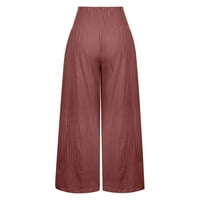 Ljetne hlače za žene labave gradijentne hlače, casual visokih džepova za struk pantalone formalne grafičke
