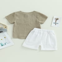 Qinghua Toddler Baby Boy Summer Odjeća Majica Majica Majica kratkih rukava Majica Tors Torbescring Kratke