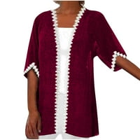 Poluove rukav otvoren prednji kardigani za žene pulover pamučne i posteljine pulover džempere vrhovi