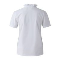Ichuanyi Ženska majica, ženski ljetni rufffle V-izrez kratki rukav, pune majice, ležerne majice