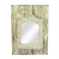 RAZ Novo romansa smeđe Viktorijanski detalj Dekorativni drveni zidni ogledalo 15,75 h