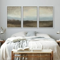 PIXONSINGIGN Framed Canvas Print Wall Art Set Rural Cloudy Sky Polje Nature Wilderness Fine Art Ilustracije