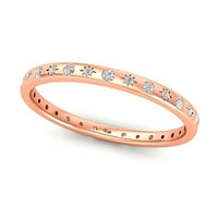 Dijamantni večni prsten, 14K čvrsti žuto zlatni prsten, obećaj prsten, venčani pojas, poklon za njom