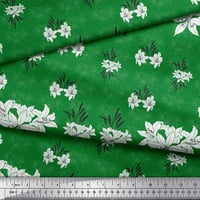 Soimoi Green Heavy Canvas Tkaninski listovi i azalea cvjetno tiskovina tkanina širom