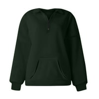Tking modna dukserica s dugim rukavima za žene rugajući izrez čvrste vrhove casual pulover džepni košulje