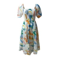 ManXivoo Ženska haljina dame Modni casual udobne hladne sunčeve ispisano jedno rame Duga haljina maxi