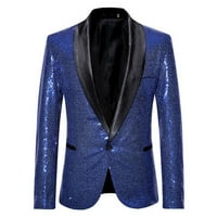 Muški gospodin noćni klub Prty Blazer Sequin Glitter Jacket Bling odijelo za odijelo Safir L