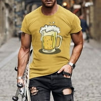 Muški vitki fit s kratkih rukava s kratkim rukavima pivo košulje ljetni modni grafički atletski teretana