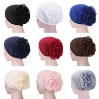 Ženska ženska dama Solid Color Glava šal cvijeća kapa pamuk bandana headwrap