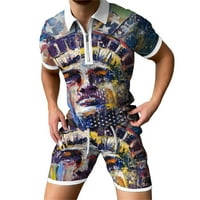 Muška majica Retro 3D štampanje patentni zatvarač Muška proljetna i jesenska majica odijelo sportsko