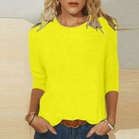Puntoco Plus Veličina za uklanjanje žena za bluza Ženska čvrsta majica Srednja duljina rukava bluza