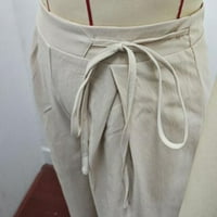 Žensko ljeto u Ediodpoh, pantalone s ravnim nogama, visoka struka Čvrsta boja čipke široke pantalone