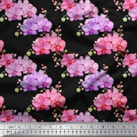 Soimoi ljubičasta pamučna poplin tkanina list cvjetni dekor tkanina tiskano dvorište široko