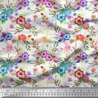 Soimoi Rayon Crepe listovi tkanine, i ružine cvjetne tkanine otisci sa dvorištem širom