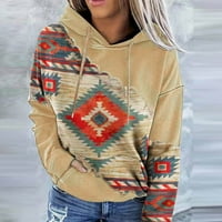 Apepal ženski casual geometrijski konj print dugih rukava pulover, duks sa kapuljačem u etničkom stilu