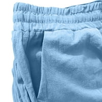 Posteljine hlače za žene Čvrsti ravne hlače Žene elastične strukske vučne pantalone Kućne hlače Ležerne