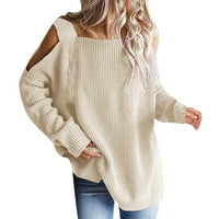 Pjewawe ženski pulover džemper za žene na vrhu dnevnog lista dugih rukava sa slobodnim padom dugih pala