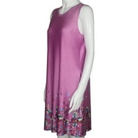 Haljine za žene kratki rukav tiskani kratki sunčani haljini V-izrez ljubičasta 3xl