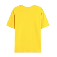 Uorcsa Sljedeći nivo Mens majica Pulover kratki rukav Bluousy Casual Cvjetni tiskani Popularno odmorište ljetne posade Crw Muns Top Bluze Yellow