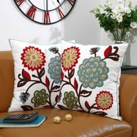 Sofa za kućni dekor Clast Cover Canvas Vezerani cvjetni jastuk rustikalni jastuk za bacanje pokriva