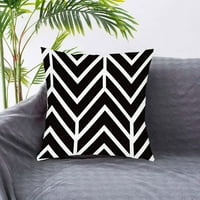 CHAOLEI Dekorativni jastuk za bacanje Jednostavan crni bijeli jastuk poklopac breskve Flannel geometrijski
