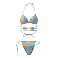 U postavite kupaći kostimi Bikini sa prikrivanjem modnog ispisanog kupaćeg kostimu, ljeto kupaćih kupaćih