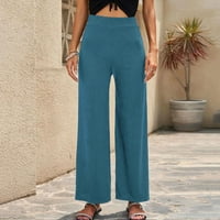 Caicj Womens Dukset ženske harem hlače, visoki struk joga boho pantalone sa džepovima Plava, XXL