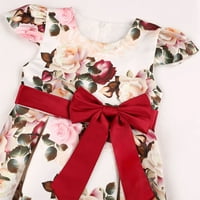 Haljina za djecu 2T haljine za djevojčice Pamučna dječja dječja djevojaka cvjetna cvijeća Print kratkih