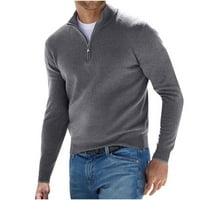 Muški dugi rukavi za čišćenje muški modni vuneni džemper stand up udruženi čvrsti dugi rukavi pleteni