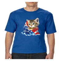 Velika muška majica - Američka zastava 4. jula Kitty