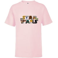 Star Wars Logo Kawaii multi-lik - majica kratkih rukava za djecu - paustomizirana-meka ružičasta