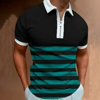MEITIANFACAI majica Muška 3D tiskana rever Pola zip pulover Atlezure Majica kratkih rukava Ljetni vrhovi