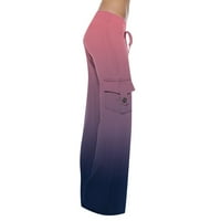 Ženske hlače velike struke sa džepovima Ljetni modni temperament CAPRI dugim ombre kravata Dye Hlače