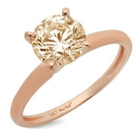 1. CT sjajan okrugli rez CLEAR simulirani dijamant 18K ružičasto zlato pasijans prsten sz 6.25