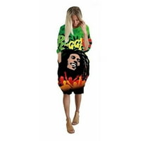 Labave haljine Bob Marley Cosplay 3D tiskani dugih rukava ljetna ženska haljina za žene