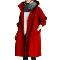 Ženska jakna sa vjetrovim jakna Ležerne prilike bez gumba s kapuljačom Vjetrootporna vodootporna za