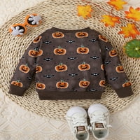 Gwiyeopda Toddler Baby Boy Girl Halloween Dukseri s dugim rukavima Pumpkin Print Pulovers TOP Fall odjeća