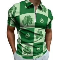 Muški ležerni majica s kratkim rukavima dolje košulja St Patricks Day Modna 3D digitalna sitnica lapela