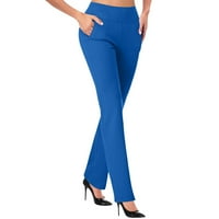 Ženska ležerna temperamenta pune dužine hlače Čvrsta boja pletena tanka rastezljiva pantalona