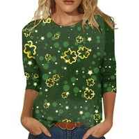 Ženska ležerna bluza sv. Patrick-ova bluza shamrock dukserica Plus size zeleni vrhovi Tunika tee pulover