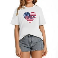 Energy američki zastava u srcu SAD Lovati žensku vintage print majicu - cool i casual tee za kraljičin