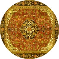 Ahgly Company u zatvorenom okruglom medaljoni žuti tradicionalni prostirci područja, 3 'krug