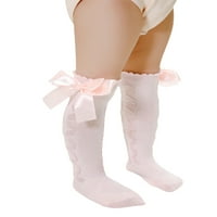 Hirigin Baby Girls Klee High Čajke Kabel pletene pamučne čarape sa lukom