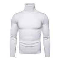 Qcmgmg muns pletene dugim rukavima Turtleneck Slim Fit pleteni prevelizirani džemper bijeli, do veličine