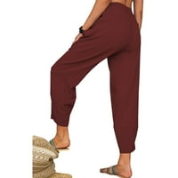 Teretna hlače Žene Modne žene Solidcotton i posteljina Ležerne prilike Labave pantalone Široke Devete