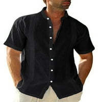 Diconna Muška majica s kratkim rukavima dolje pamučne posteljine majice Ljeto muškarci s elegantnom