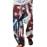 Booker muškarci Američka zastava Patriotske hlače za muškarce 4. jula Hipi Harem hlače Baggy Boho Yoga