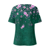 Ženska ljetna modna casual v izrezana majica kratkih rukava Top Green M