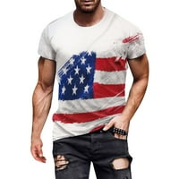 KPOPLK Američka zastava T majice za muškarce USA zastava Muške majice Vrhovi za neovisnost 4. dan Košulje